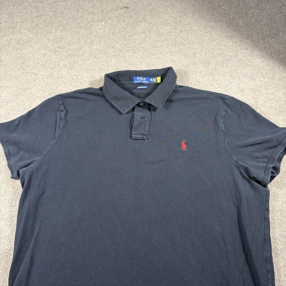 Polo Ralph Lauren men Short Sleeve Classic Fit Polo Collar XXL Black Cotton Pony - Picture 5 of 8